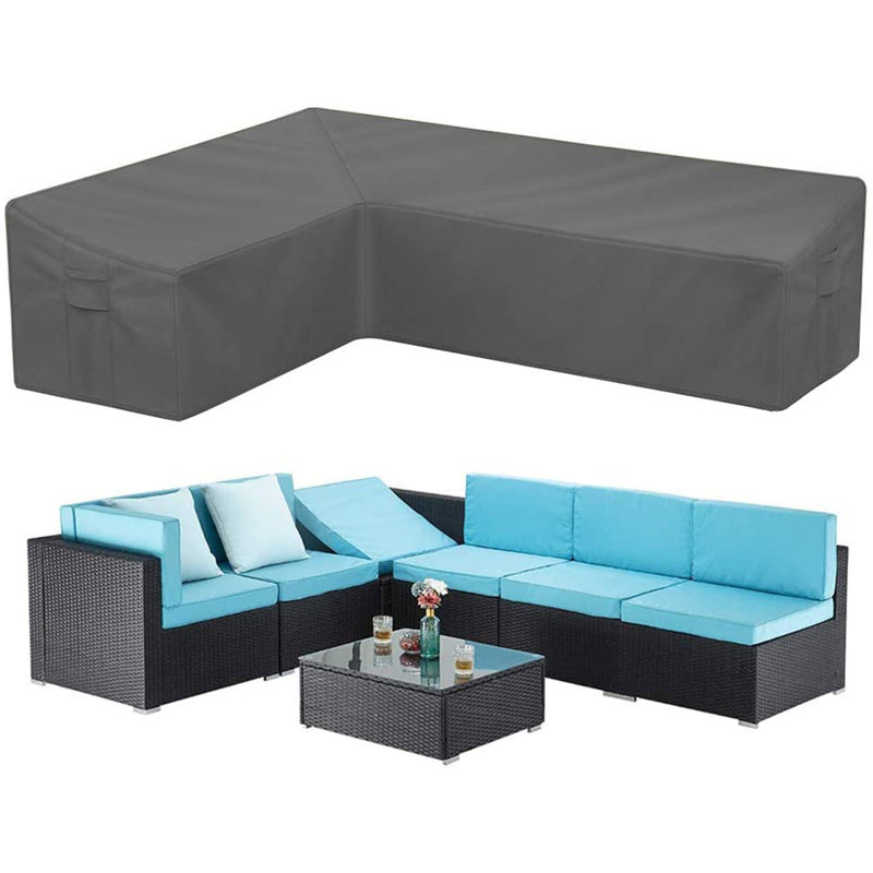 Latitude Run® Patio Sectional Sofa Cover, Heavy Duty Waterproof Outdoor Sectional Furniture